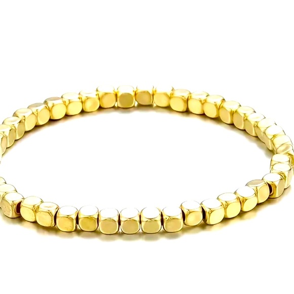 Minimalist Bead Bracelet set Onyx & Small Stone - Picture 5 of 9